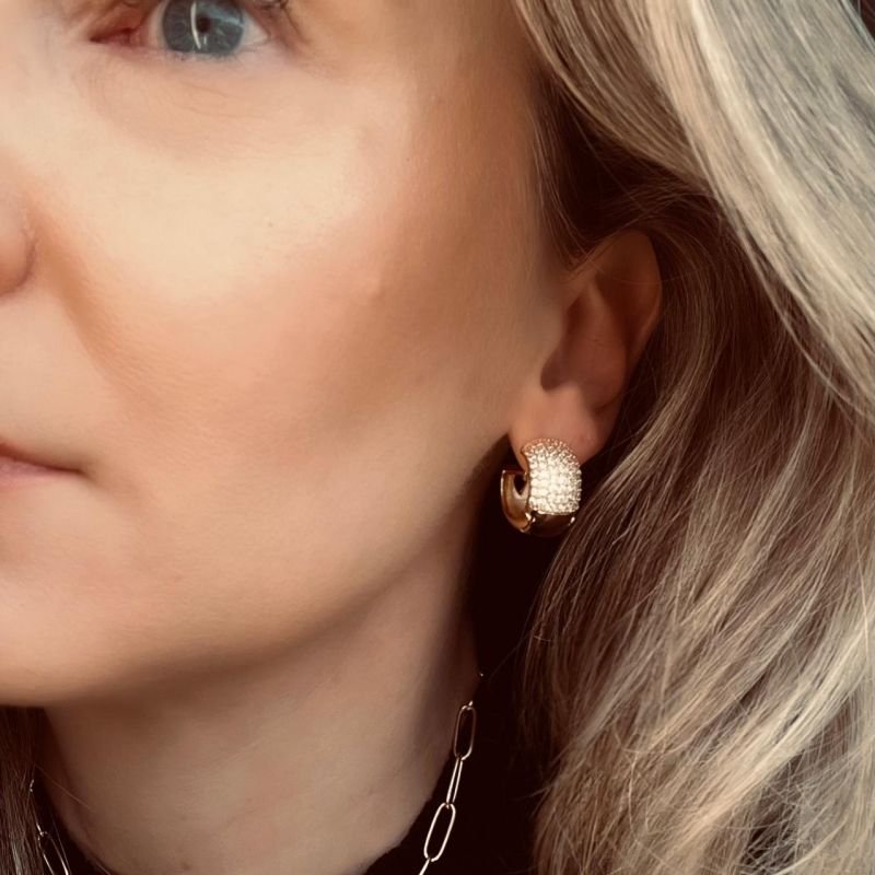 Argola de Click Bold Shine Cristal Média