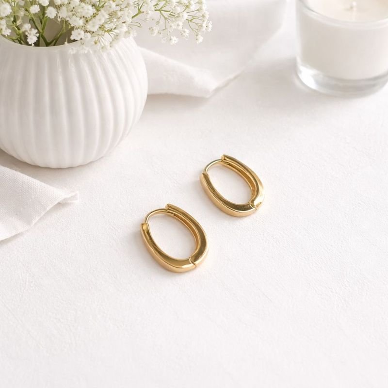 Argolinha Bele Oval Lisa Média