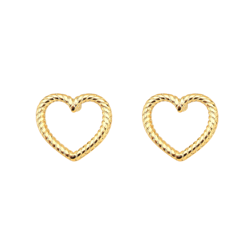 Brinco Amour Gold Coração Vazado