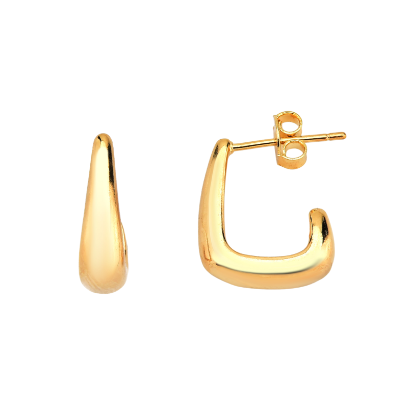 Brinco Caraíva Meia Argola Retangular