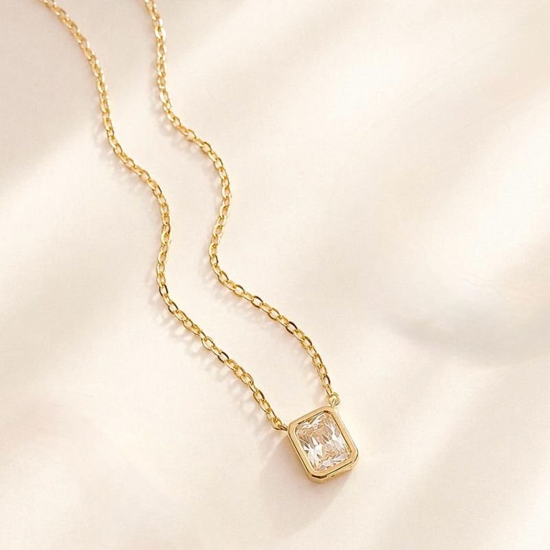 Colar Aura Baguete Cristal
