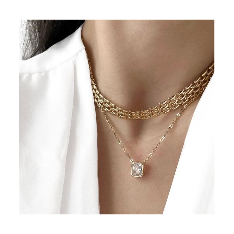 Colar Aura Baguete Cristal