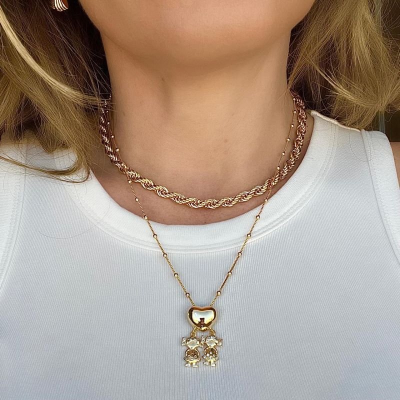 Colar Coração de Mãe - Escolha a combinação