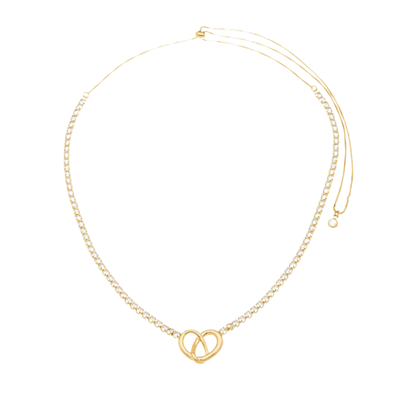 Colar Mon Amour Riviera e Coração Vazado Regulável