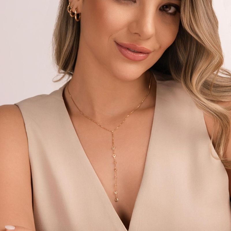 Colar Nikita Corrente Veneziana e Pêndulo com Círculos