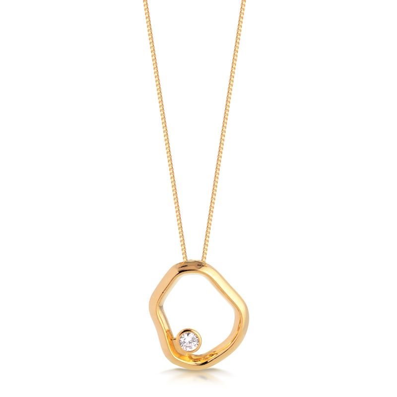 Colar Orla Orgânico com Cristal