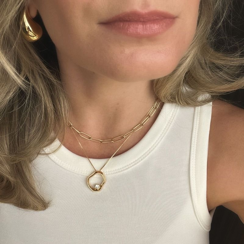 Colar Orla Orgânico com Cristal
