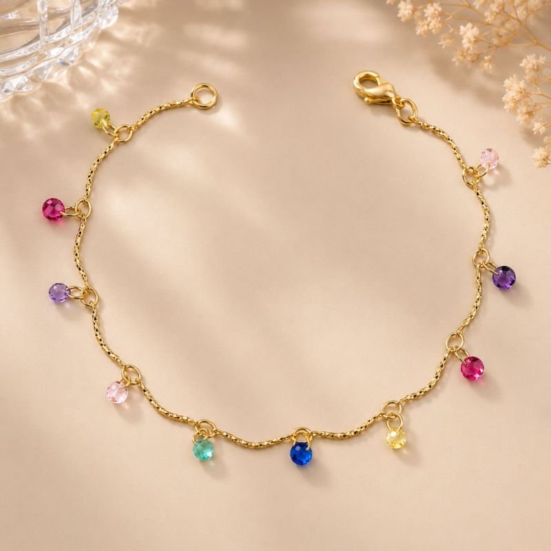 Pulseira Maby Pedrinhas Zircônias Coloridas