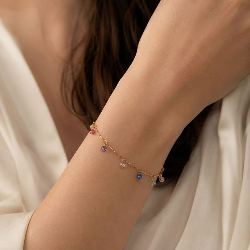 Pulseira Maby Pedrinhas Zircônias Coloridas