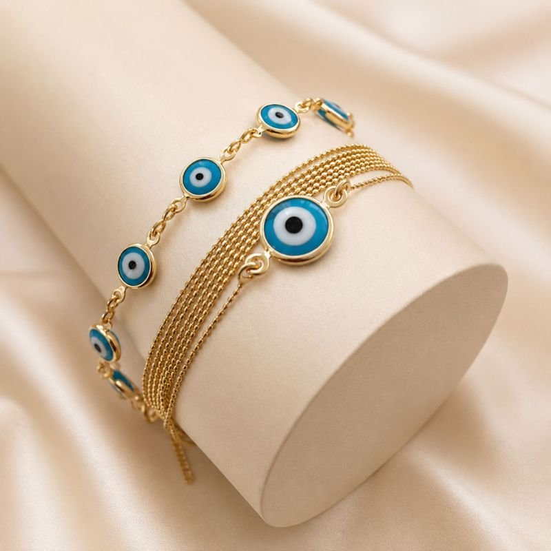 Pulseira Noele Olho Grego e Correntes